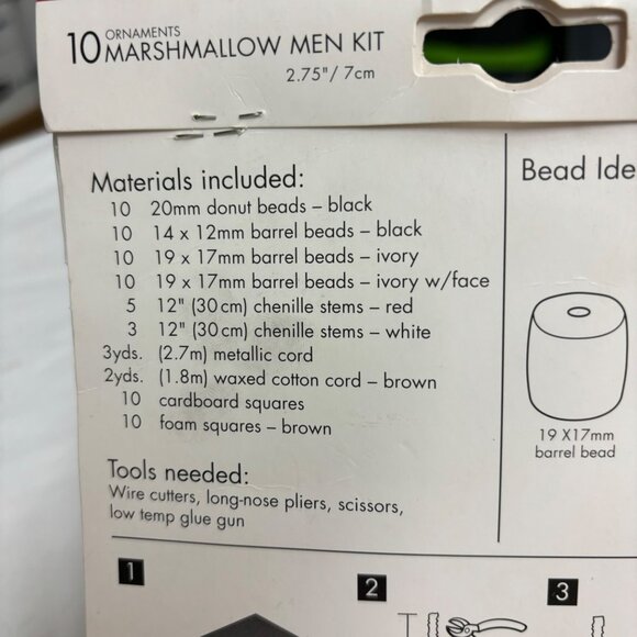 Holiday Time Marshmallow Men Craft Kit Christmas Ornament Craft Kit - Picture 5 of 6